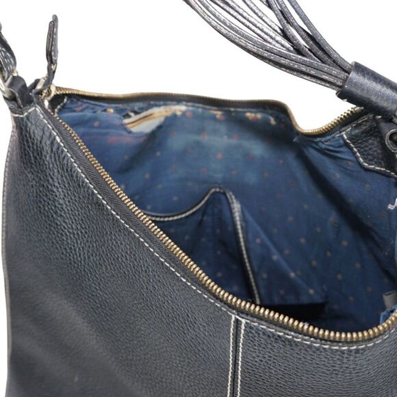 Kate Spade Black Pebbled Leather Bag with Tassel Keychain Accent - Picture 10 of 11